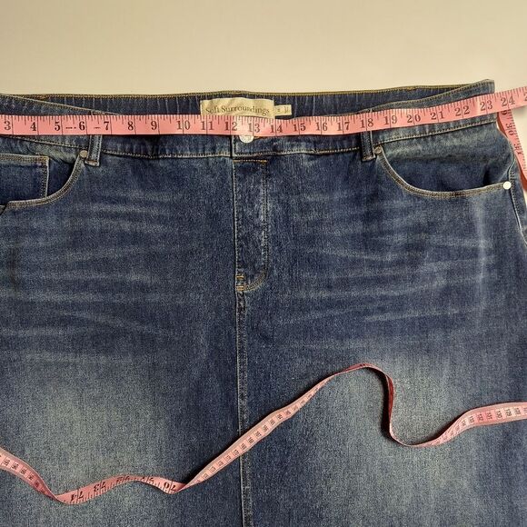 Soft Surrounding Blue Denim Pencil Jean Skirt Size 3X - Picture 6 of 11